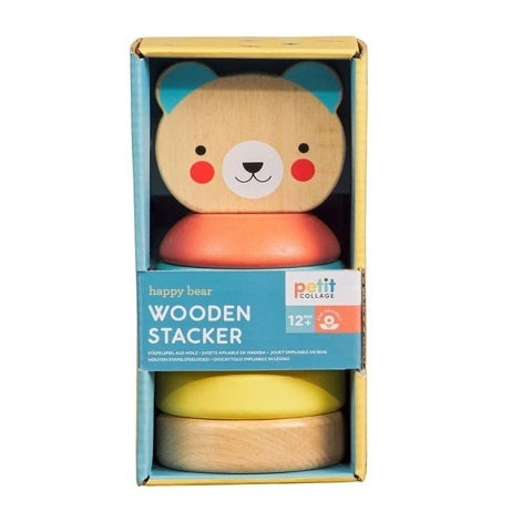 Petit Collage Happy Bear Wooden Stacker Toy