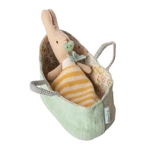 Maileg My Rabbit in Mint Carry Cot