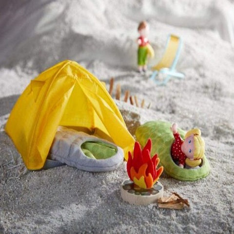 Haba Little Friends Camping Trip Play Set with Sleeping Bag
