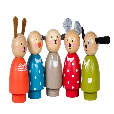 Moulin Roty La Grande Famille Set of Wooden Characters (5pcs)