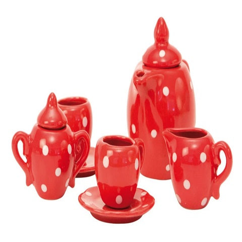 Moulin Roty Red Ceramic Tea Set