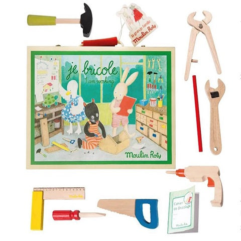 Moulin Roty Le Grande Famille "I Am Working" Wooden Tool Valise