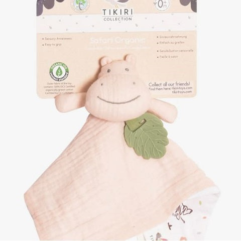 Hippo Organic Comforter with Rubber Teether
